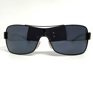 Khan KN-M3726 Shield Sunglasses Black Yellow Winged‎ Crest Logo Mens Wrap